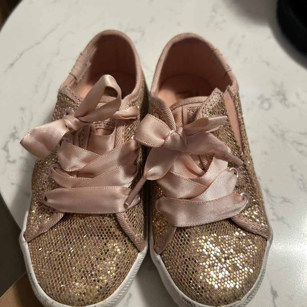 Keds Kids Shoes in Pink and Gold Glitter